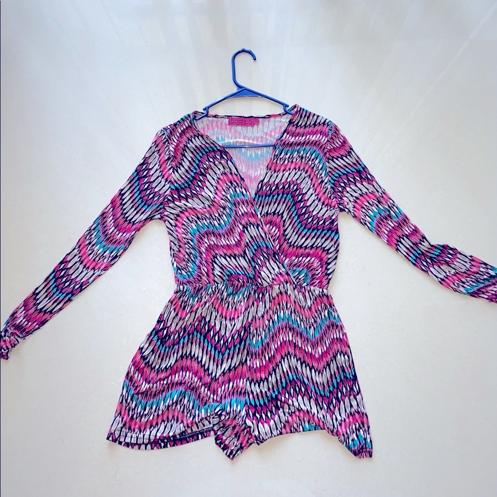 Multicolored boohoo romper